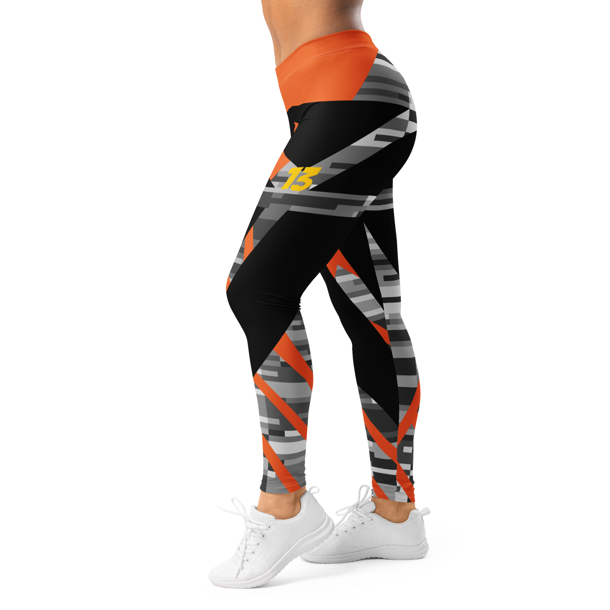 Persistent 13 Amber Compression Leggings | Premium Carbon & Ember Design