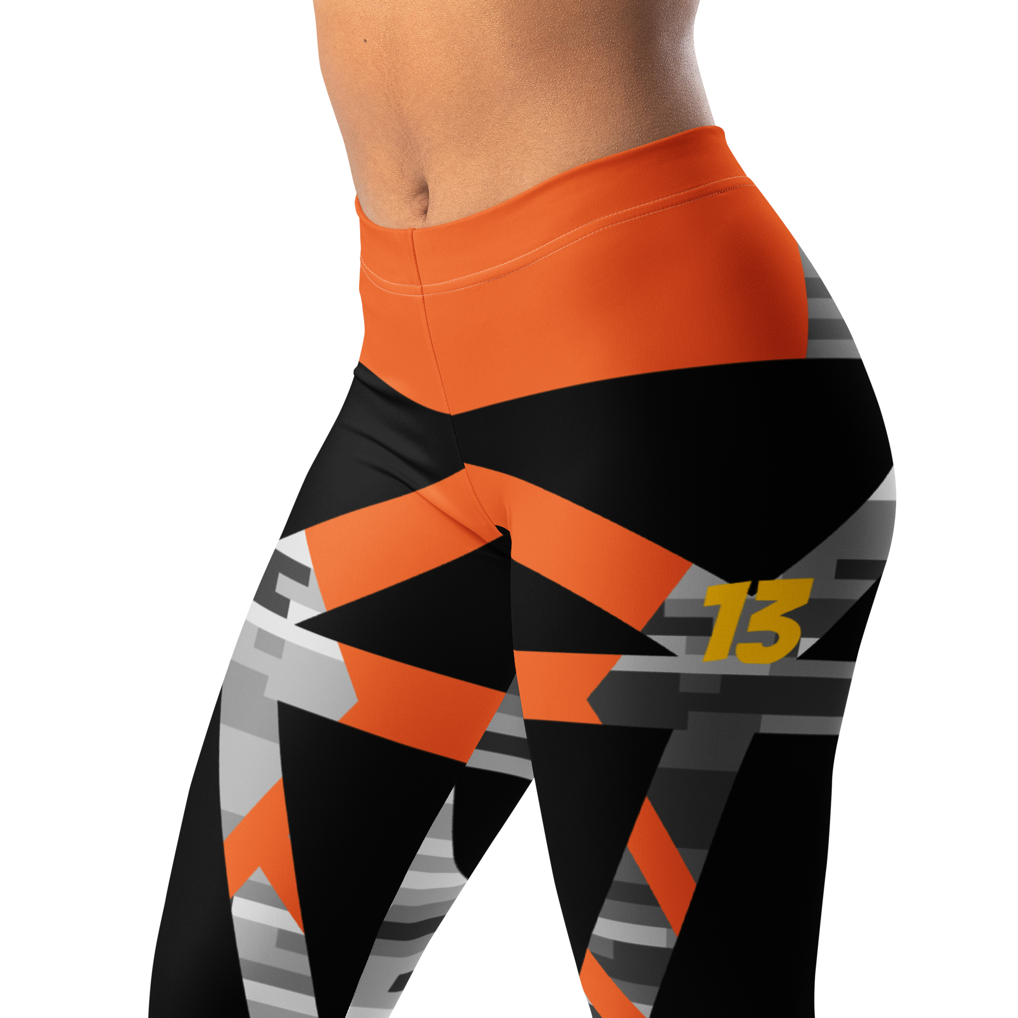 Persistent 13 Amber Compression Leggings | Premium Carbon & Ember Design