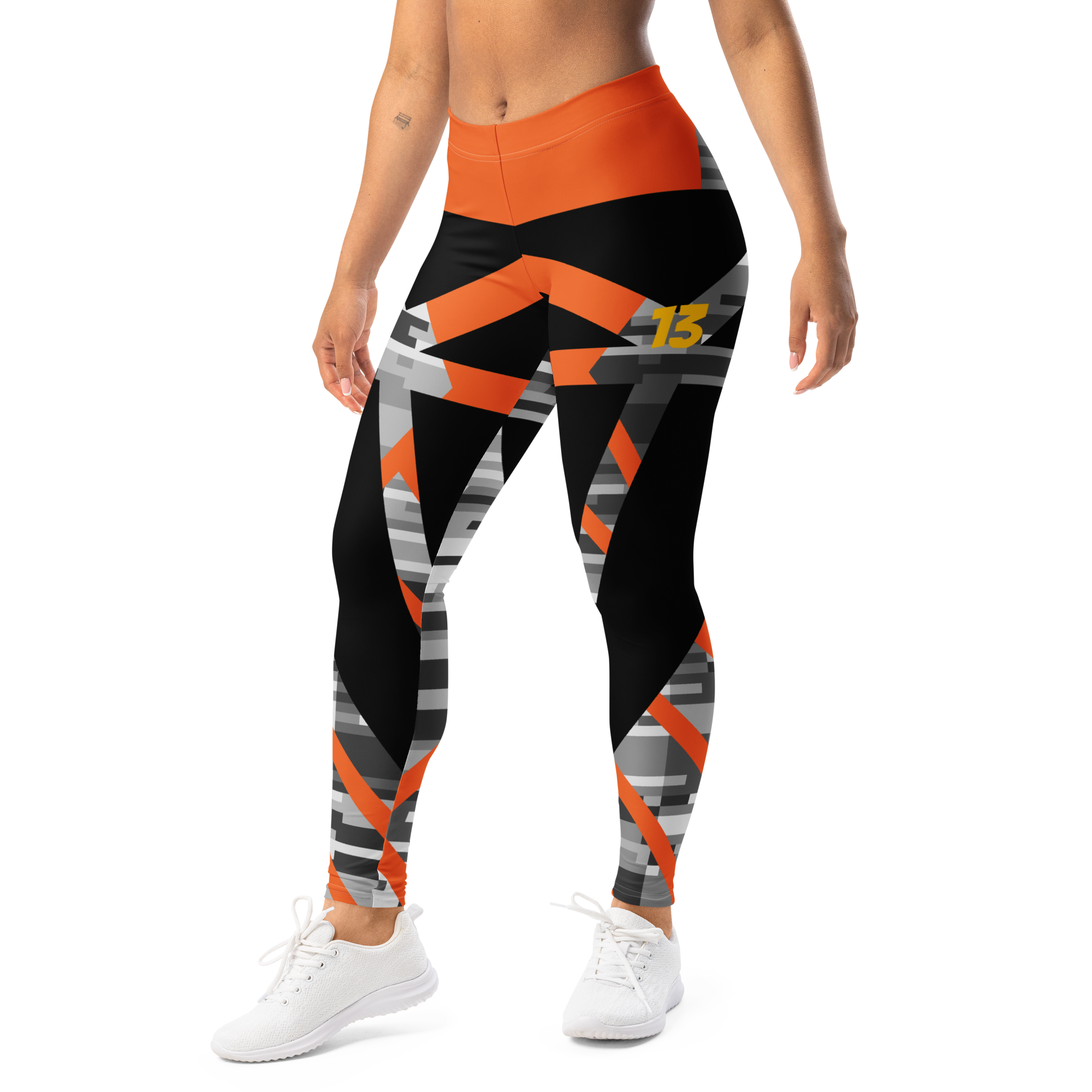 Persistent 13 Amber Compression Leggings | Premium Carbon & Ember Design