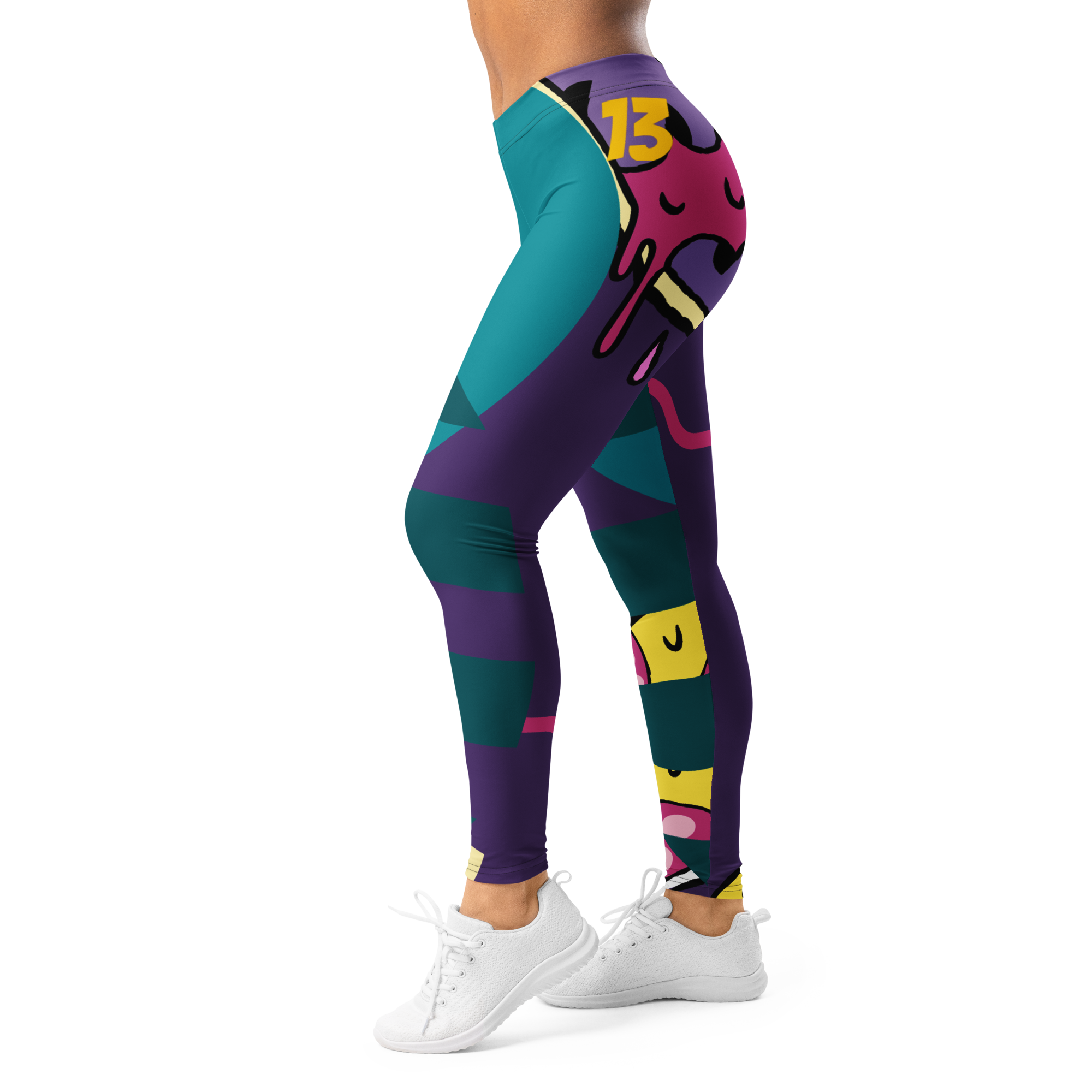 Side view of Persistent 13 leggings showing reinforced seams and 4-way stretch compression for high-intensity movement.