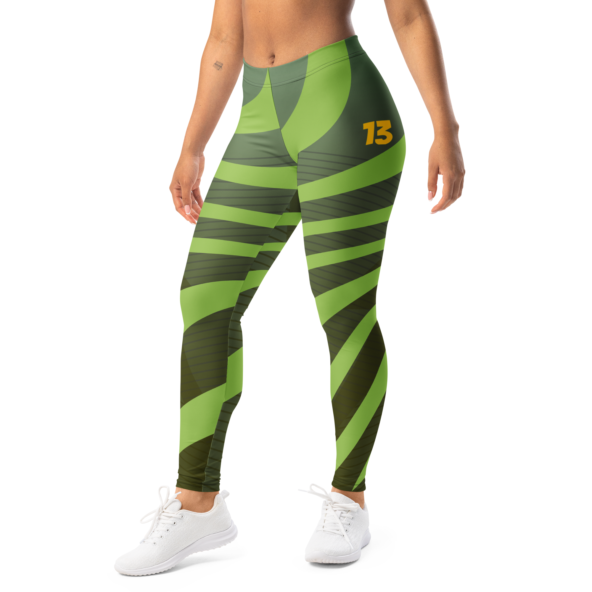 Persistent 13 Sector One premium high-waisted leggings featuring technical eco-conscious fabric and signature branding.